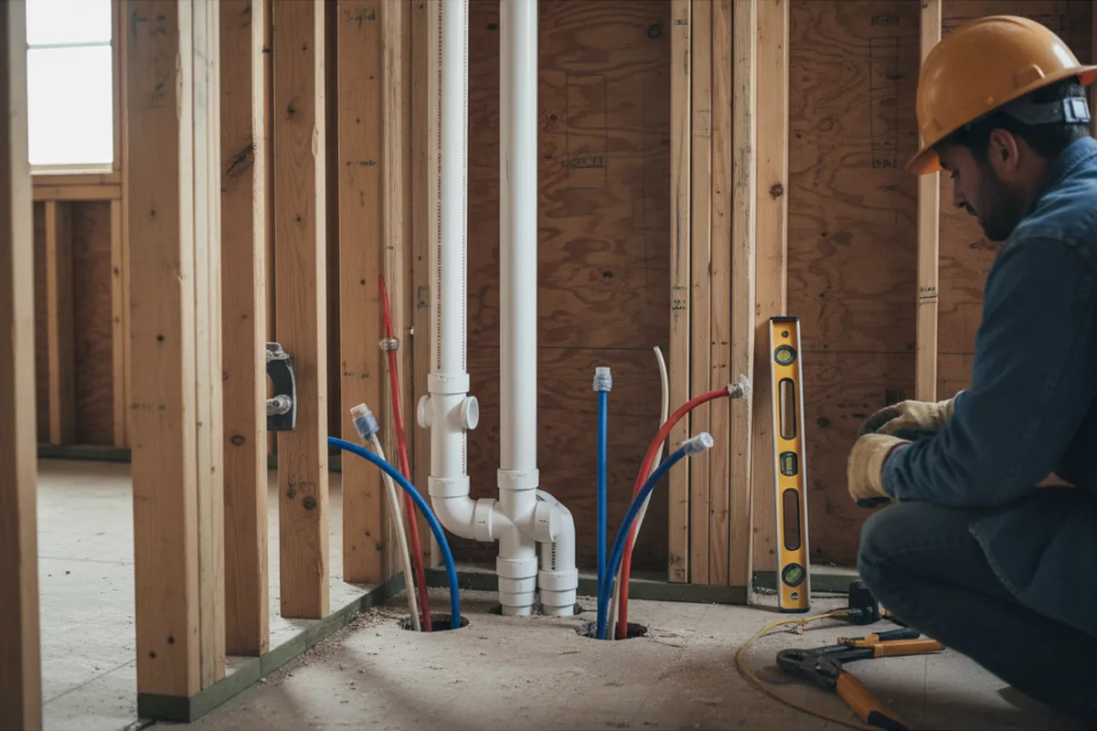 Drain and supply rough-in during Garbage Disposal Repair in Victoria